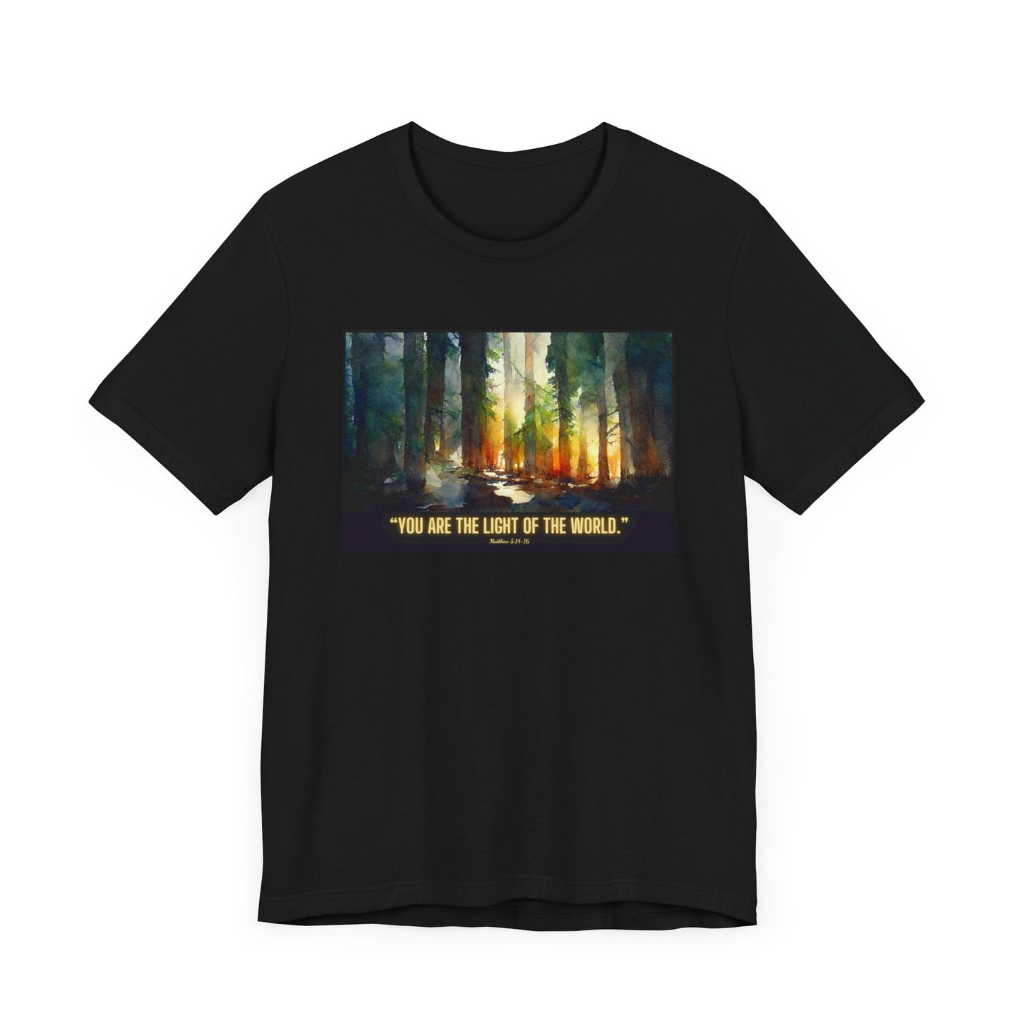 Christian Tee Shirt "Light of the World" Matthew 5:14-16 Unisex Jersey Short Sleeve Tee