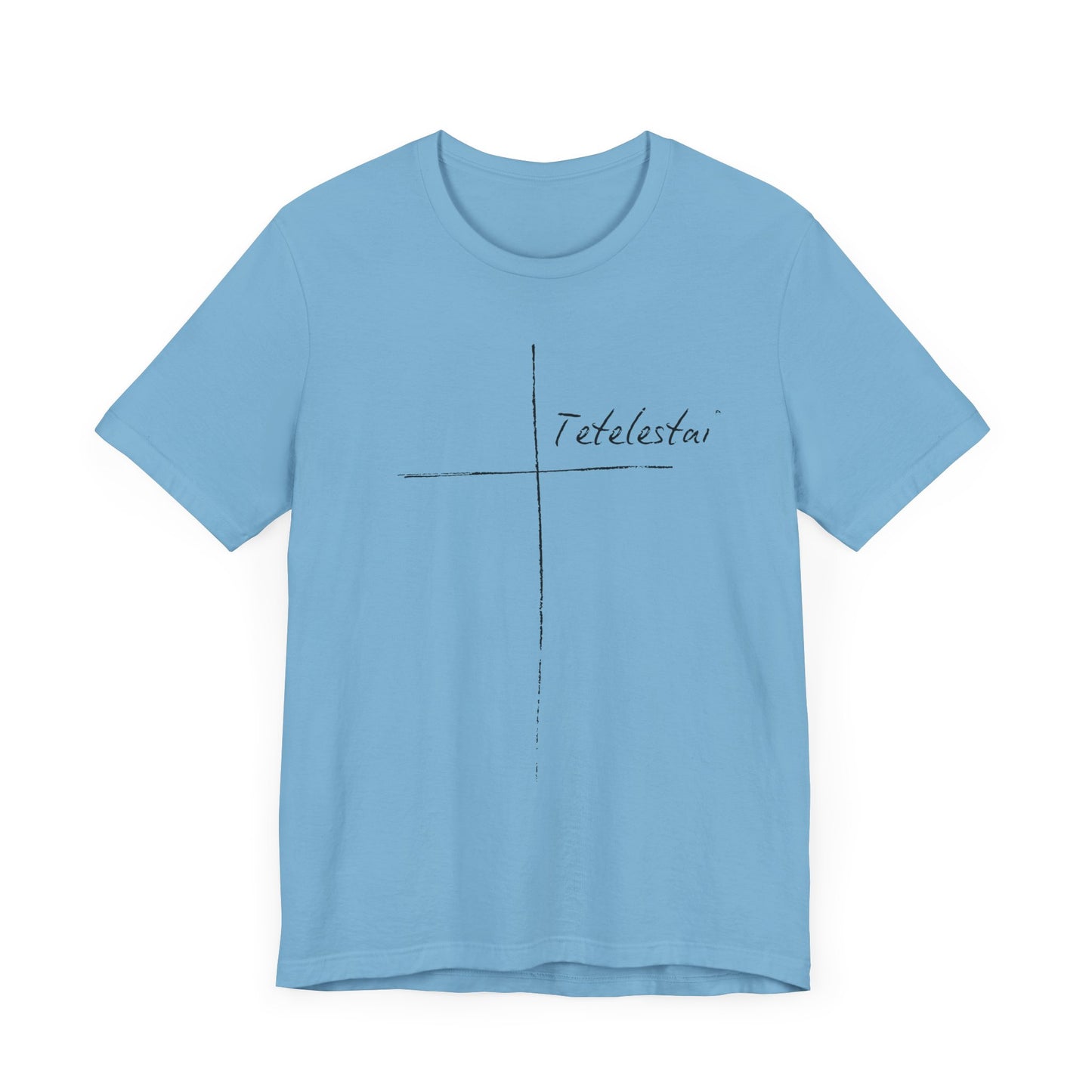 Tetelestai Cross Tee – Minimalist Christian Apparel | 'It Is Finished' Inspirational Faith Shirt