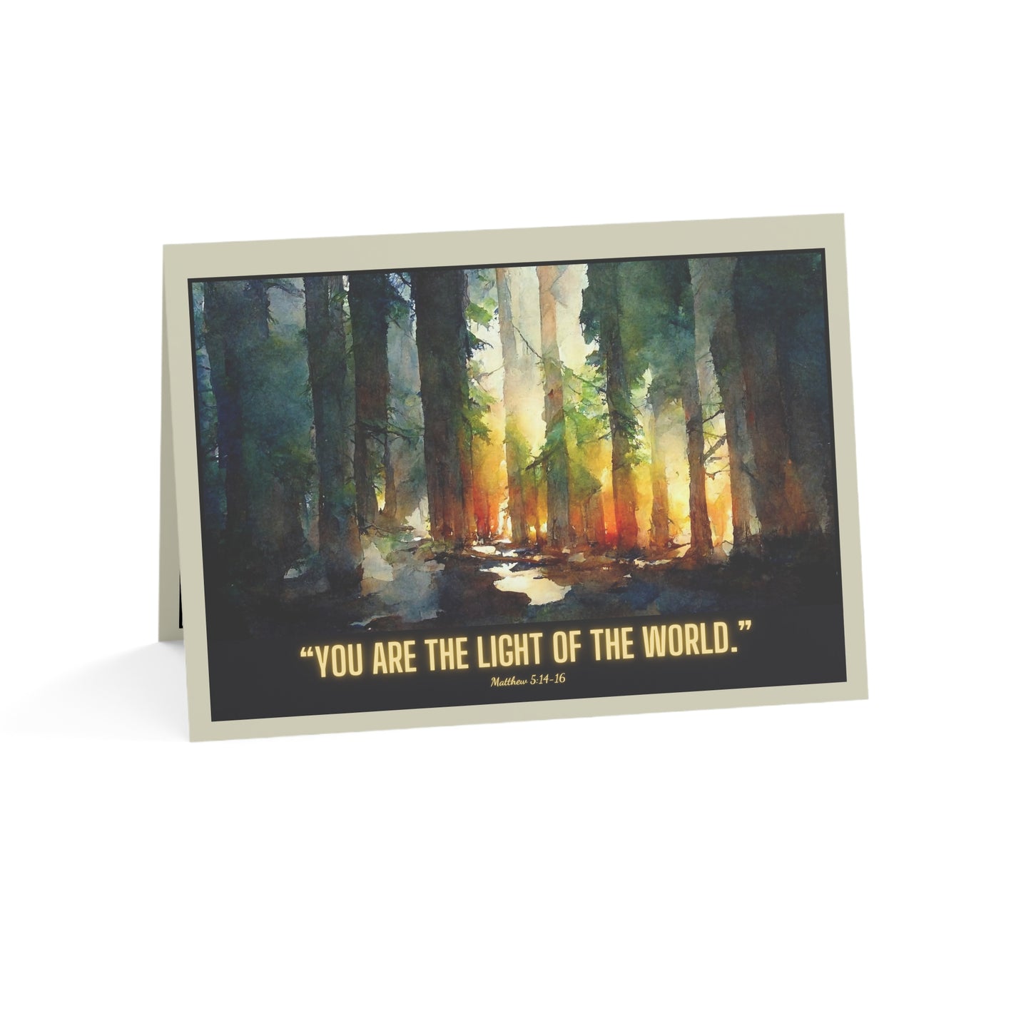 "Light of the World" Matthew 5:14-16 5x7 Greeting Card (Style 1)