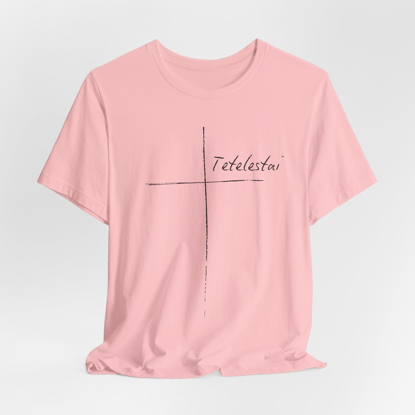 Tetelestai Cross Tee – Minimalist Christian Apparel | 'It Is Finished' Inspirational Faith Shirt