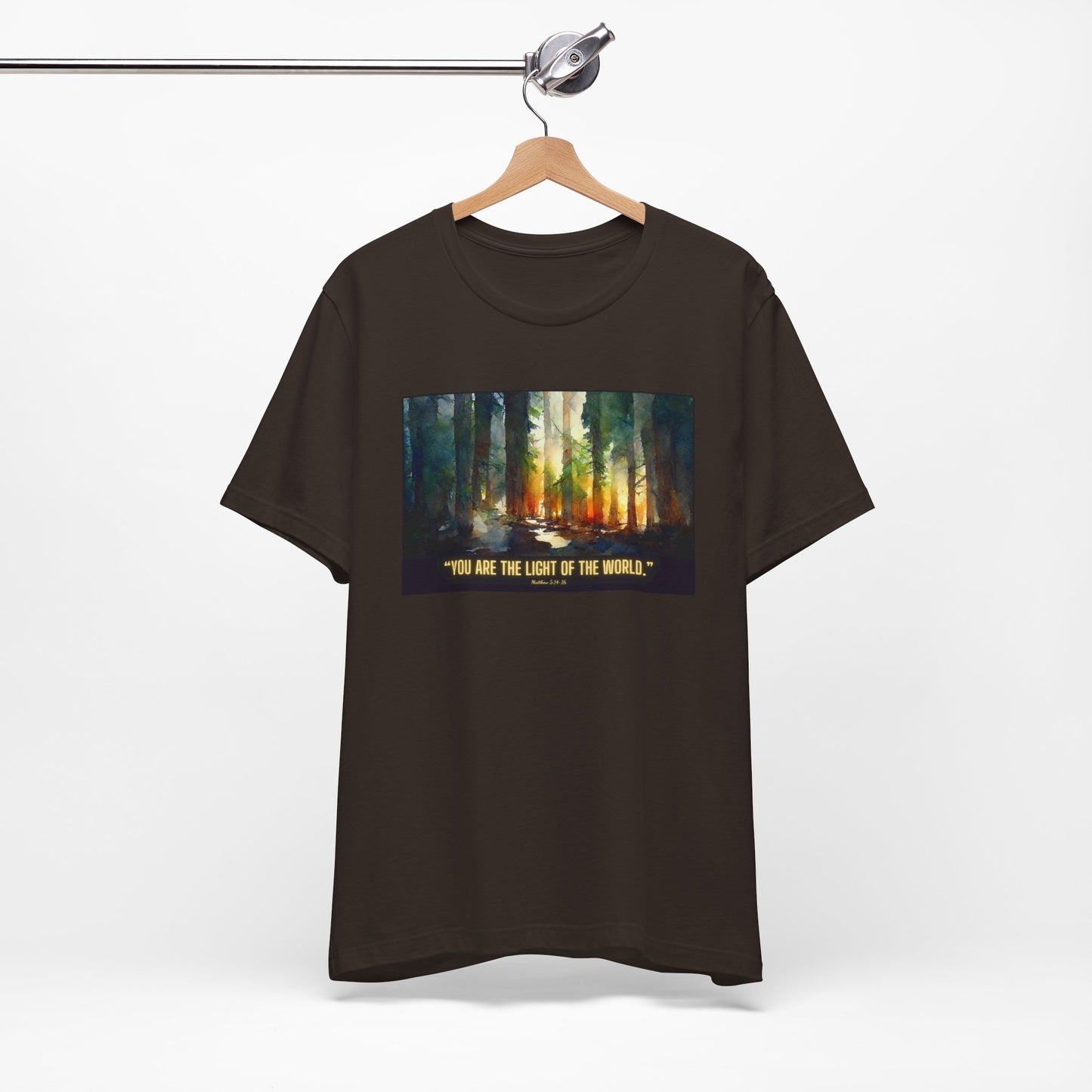 Christian Tee Shirt "Light of the World" Matthew 5:14-16 Unisex Jersey Short Sleeve Tee