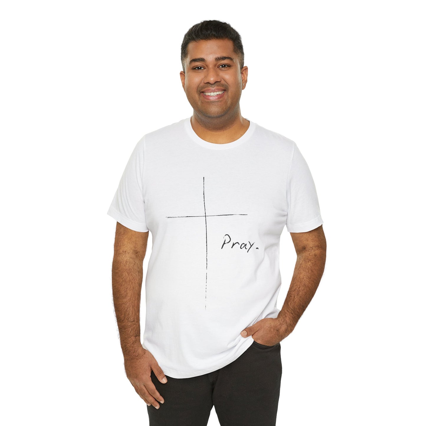 "Pray" Cross Tee – Faithful Apparel Reflecting God's Call to Prayer by Northwest Haven's Harvest