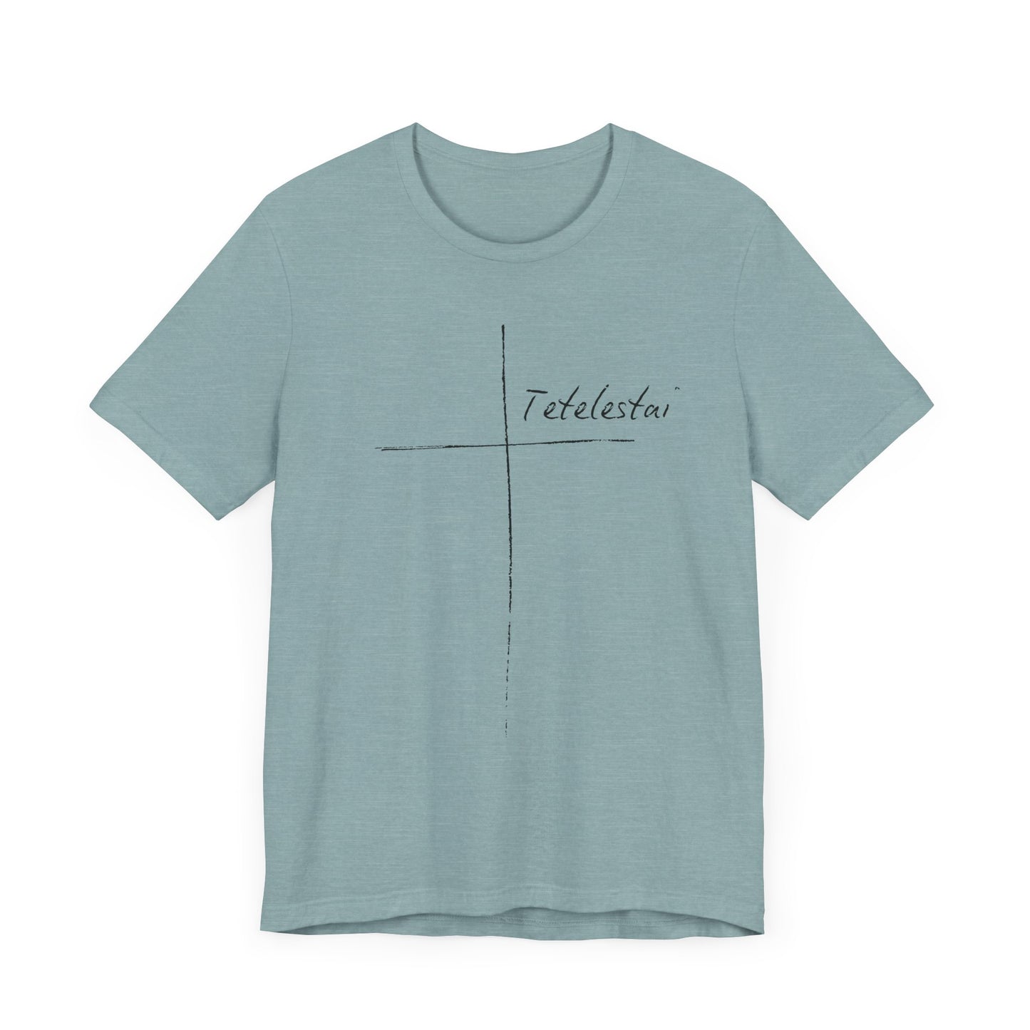 Tetelestai Cross Tee – Minimalist Christian Apparel | 'It Is Finished' Inspirational Faith Shirt