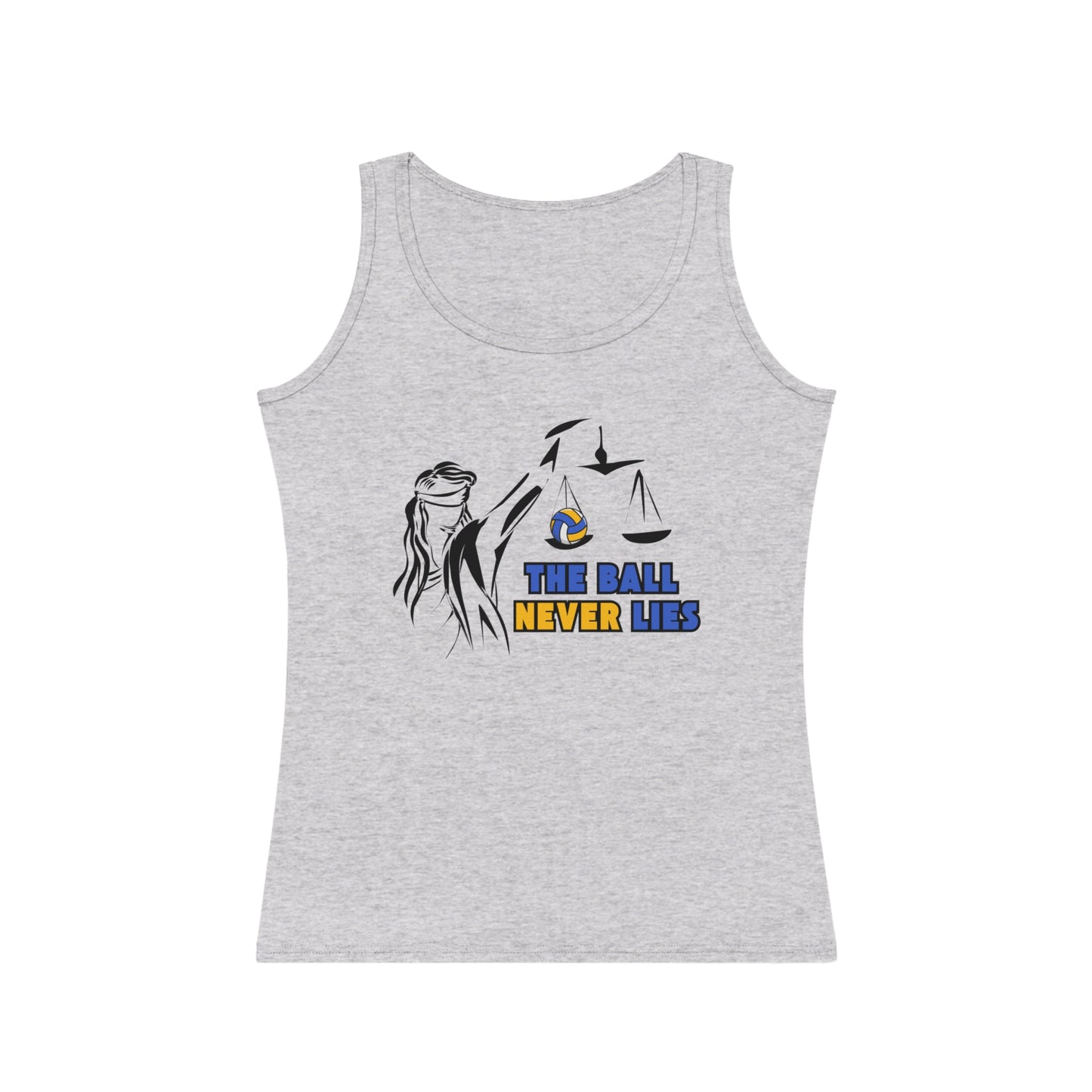 "The Ball Never Lies" Scale of Justice Volleyball tank top – Beach, Indoor, & Beyond