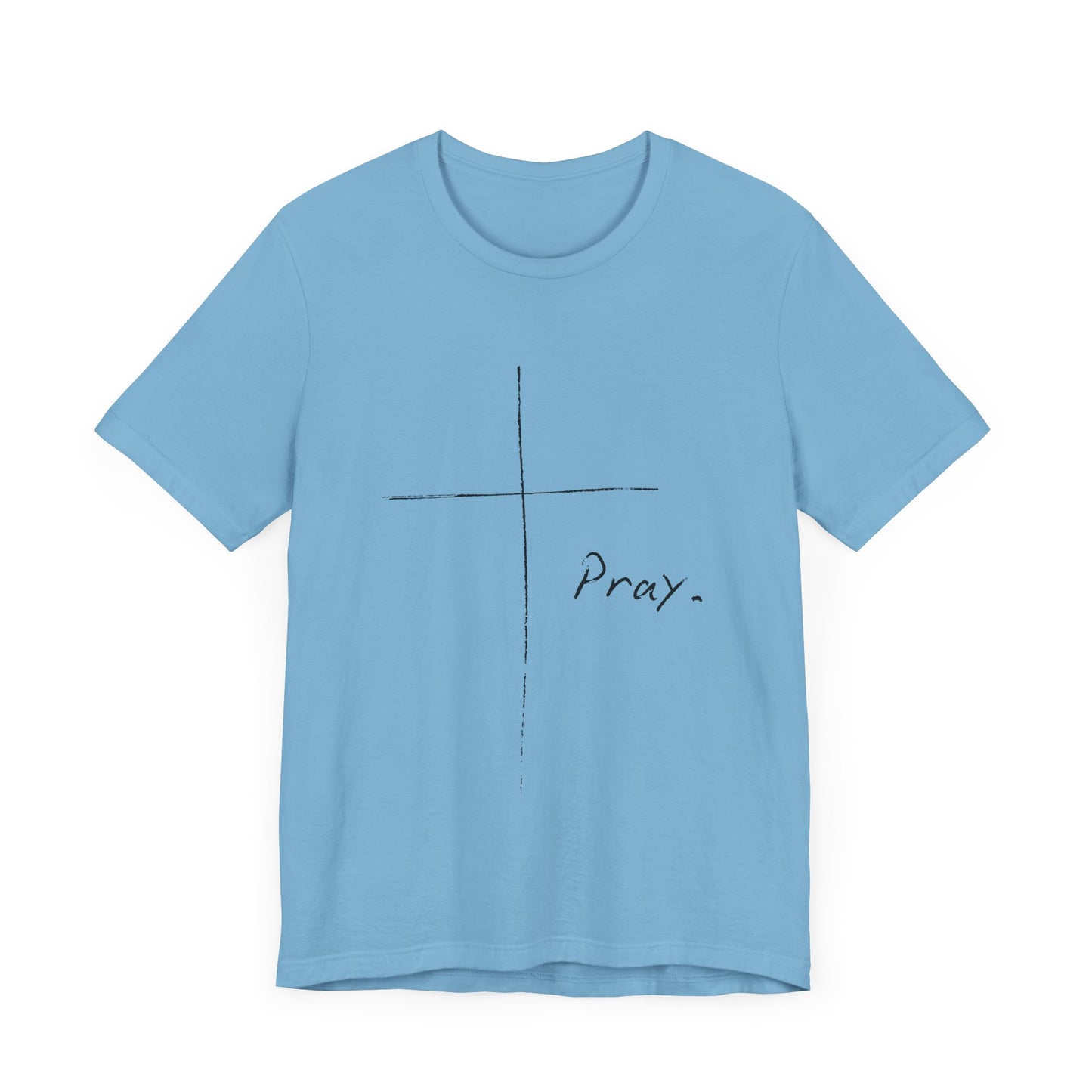 "Pray" Cross Tee – Faithful Apparel Reflecting God's Call to Prayer by Northwest Haven's Harvest
