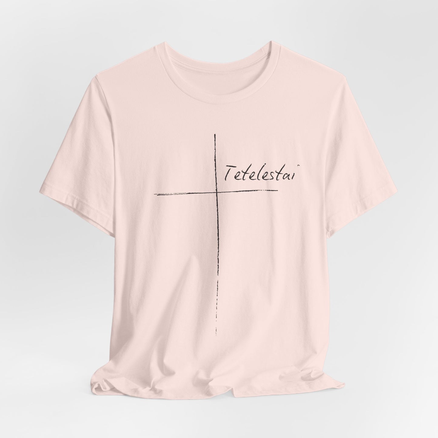 Tetelestai Cross Tee – Minimalist Christian Apparel | 'It Is Finished' Inspirational Faith Shirt