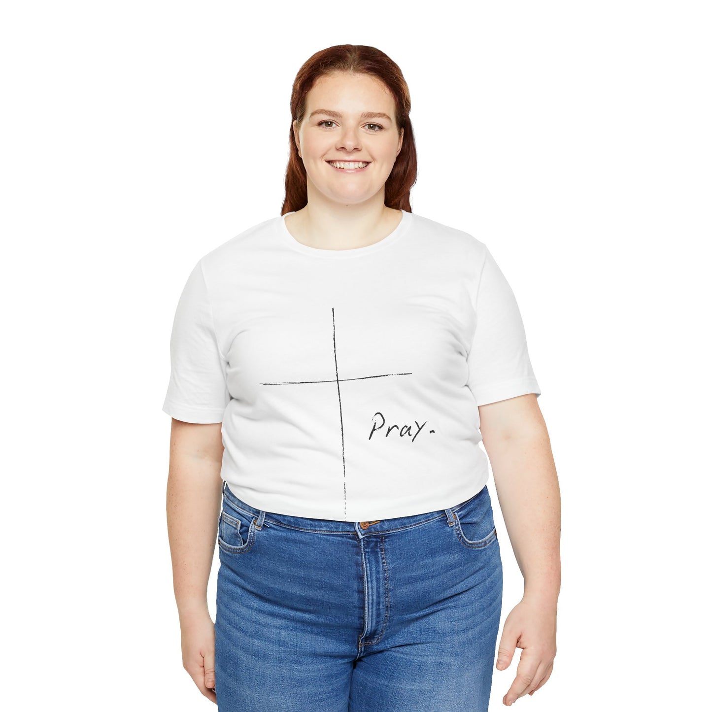 "Pray" Cross Tee – Faithful Apparel Reflecting God's Call to Prayer by Northwest Haven's Harvest