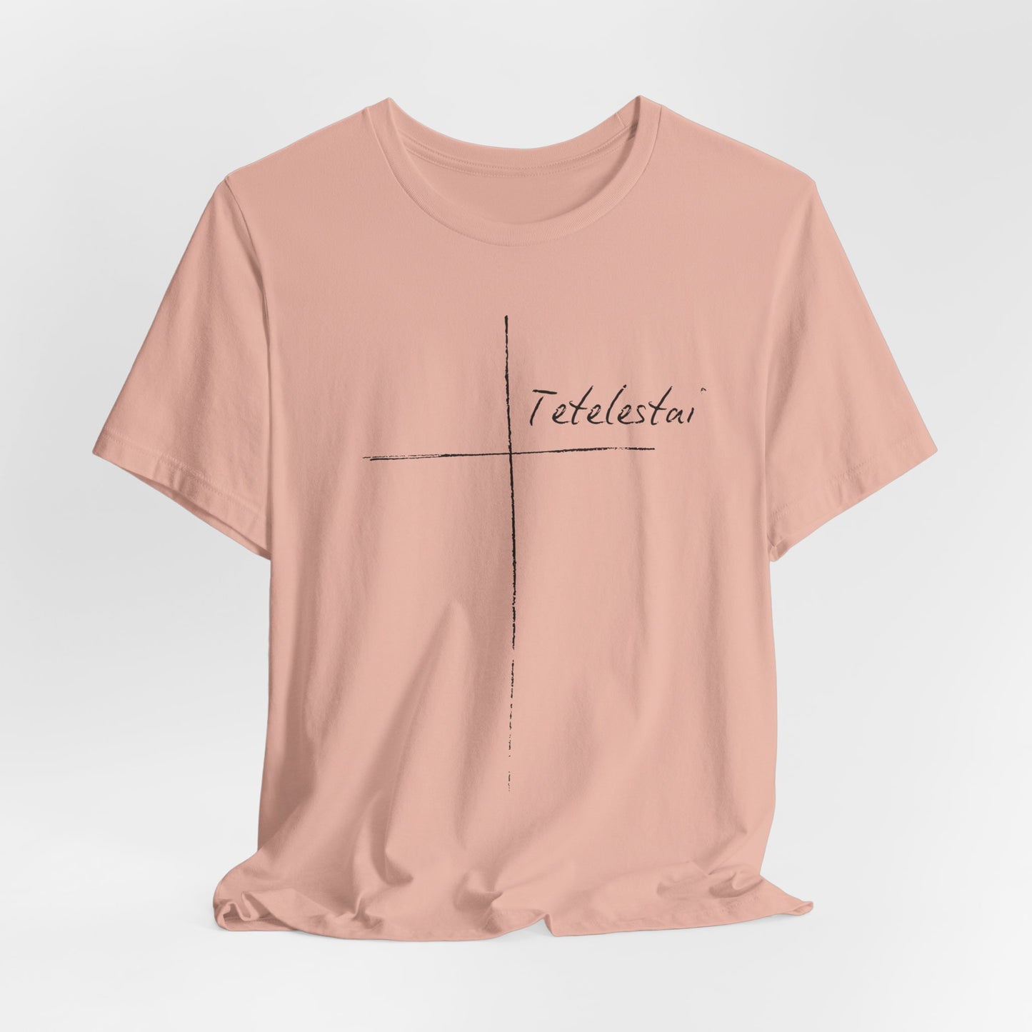 Tetelestai Cross Tee – Minimalist Christian Apparel | 'It Is Finished' Inspirational Faith Shirt