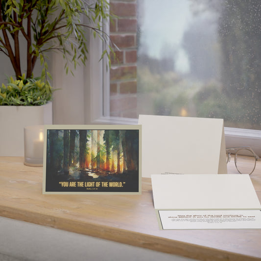 "Light of the World" Matthew 5:14-16 5x7 Greeting Card (Style 1)