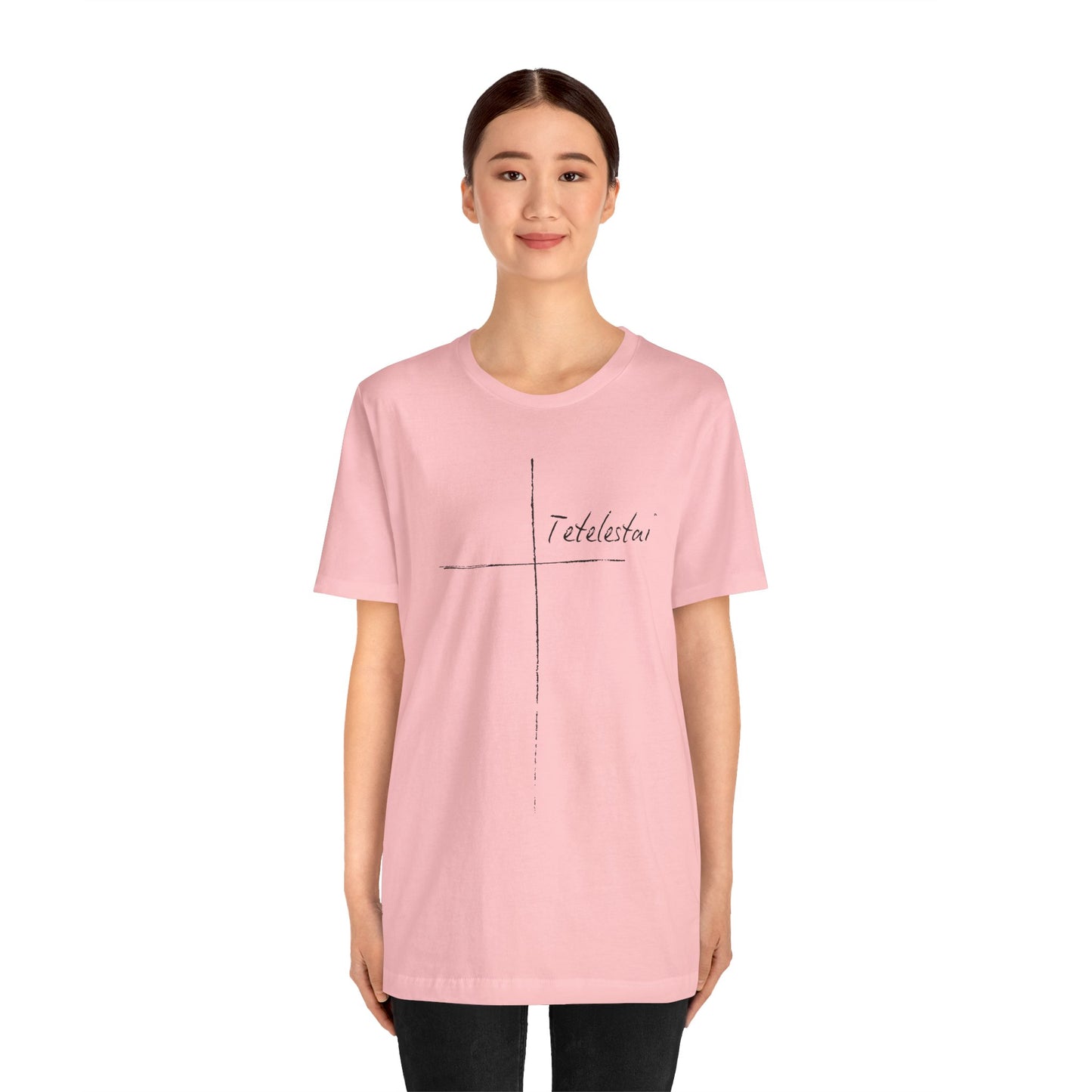 Tetelestai Cross Tee – Minimalist Christian Apparel | 'It Is Finished' Inspirational Faith Shirt