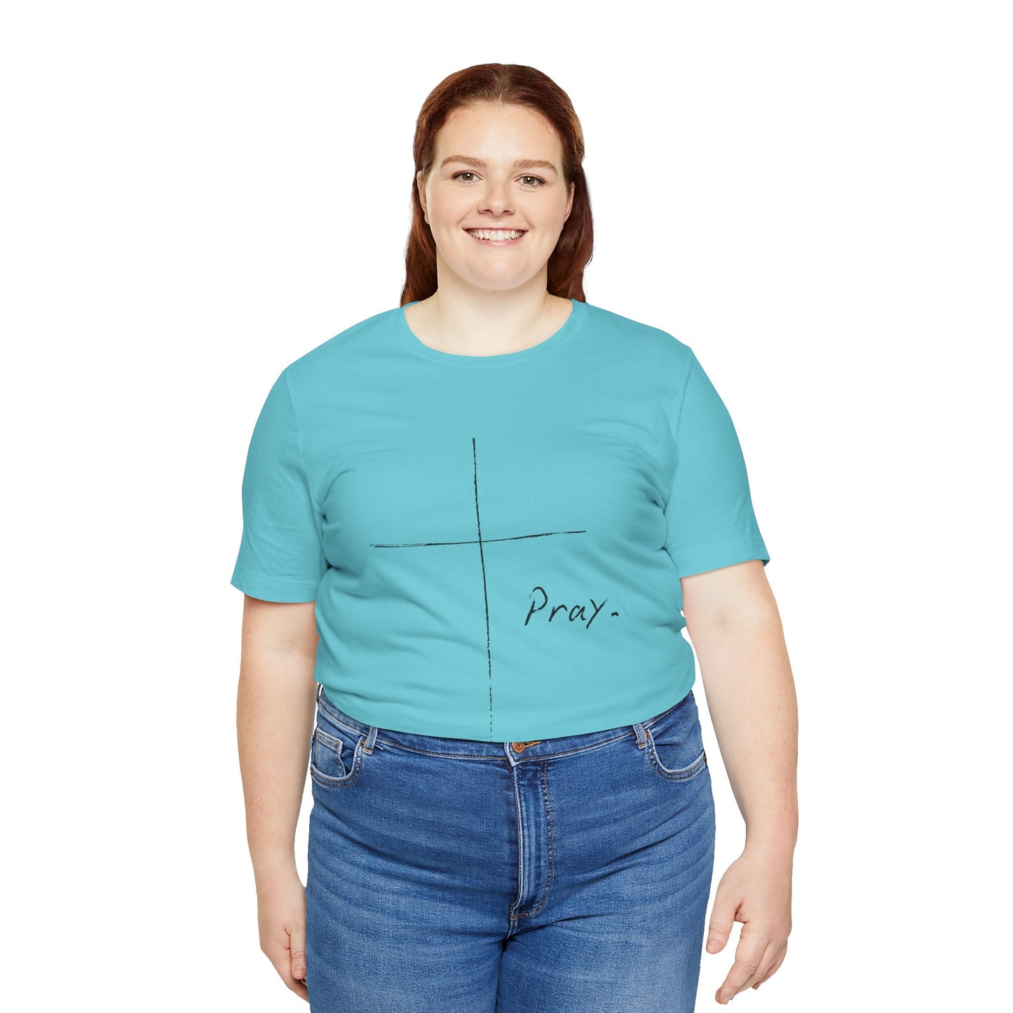 "Pray" Cross Tee – Faithful Apparel Reflecting God's Call to Prayer by Northwest Haven's Harvest