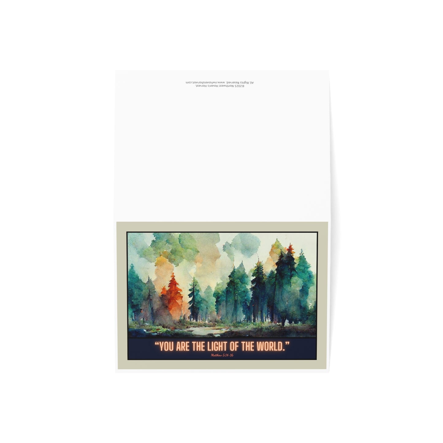 "Light of the World" Matthew 5:14-16 5x7 Greeting Card (Style 2)