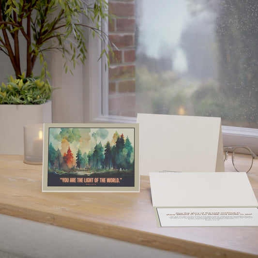 "Light of the World" Matthew 5:14-16 5x7 Greeting Card (Style 2)