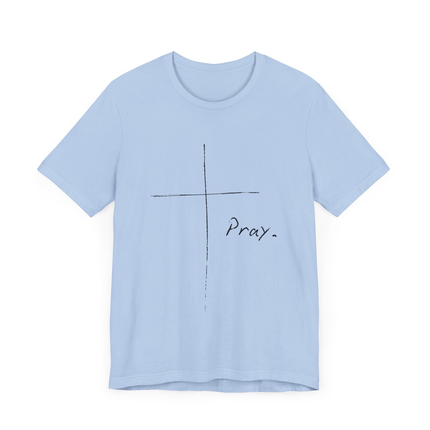 "Pray" Cross Tee – Faithful Apparel Reflecting God's Call to Prayer by Northwest Haven's Harvest