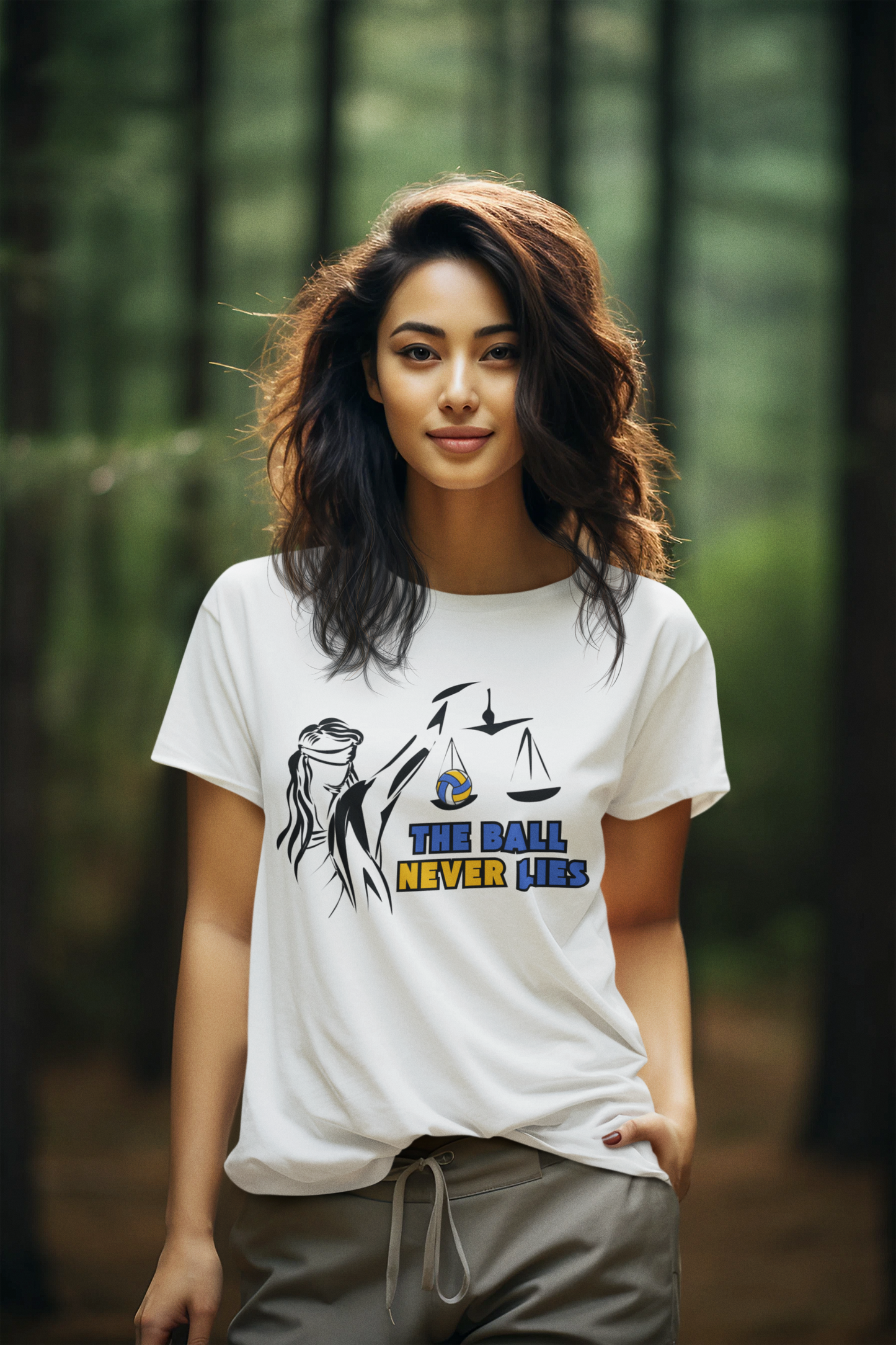 "The Ball Never Lies" Scale of Justice Volleyball Unisex Tee – Beach, Indoor, & Beyond