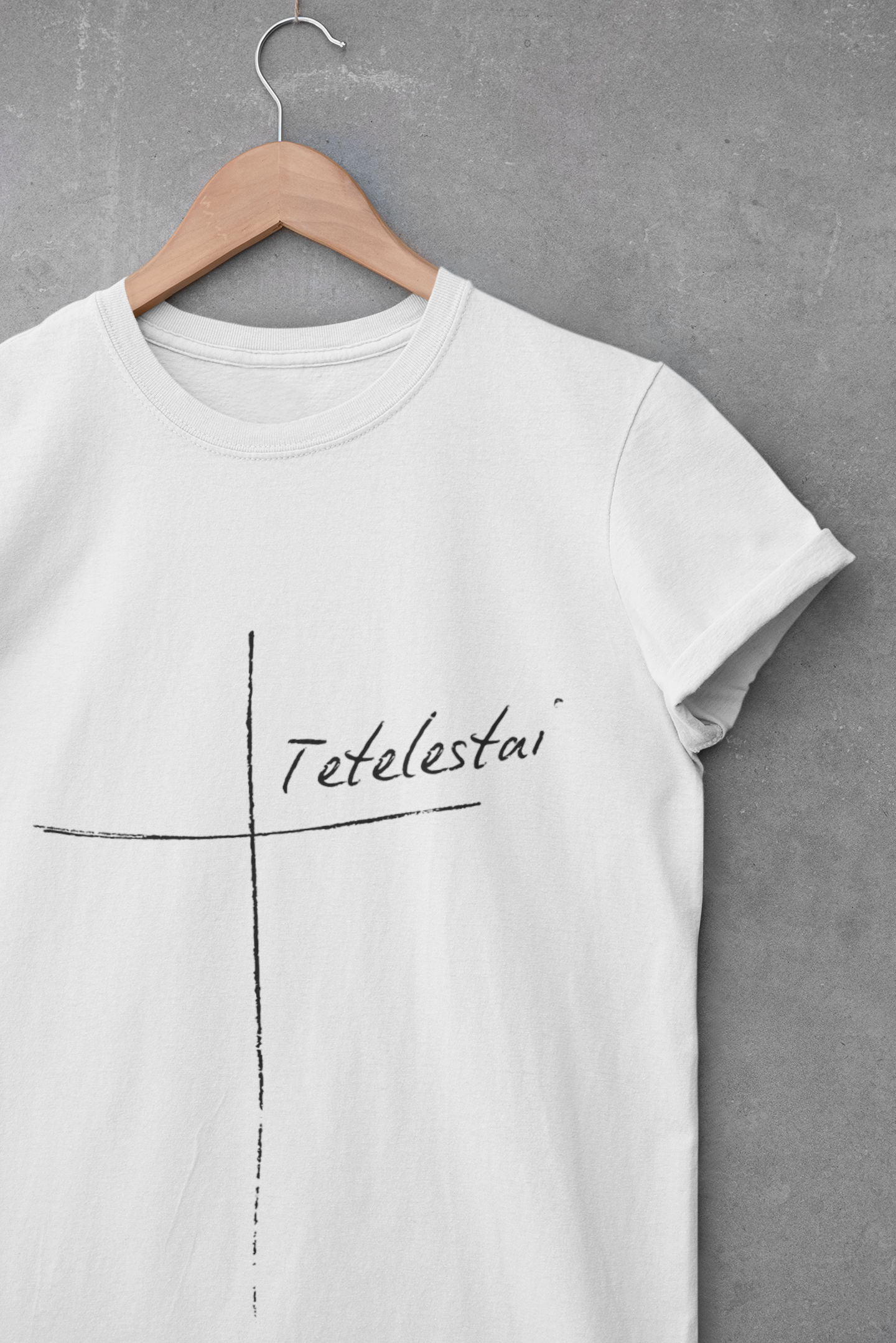 Tetelestai Cross Tee – Minimalist Christian Apparel | 'It Is Finished' Inspirational Faith Shirt