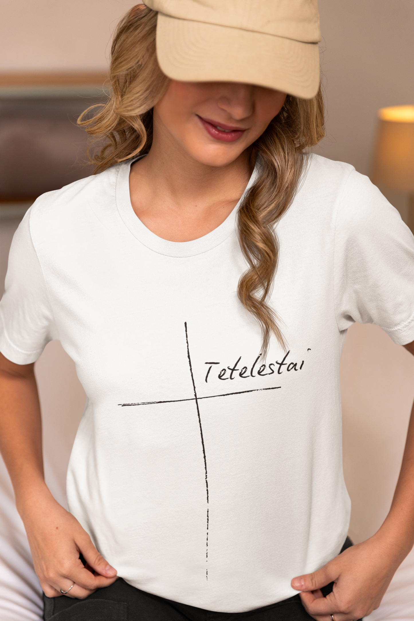 Tetelestai Cross Tee – Minimalist Christian Apparel | 'It Is Finished' Inspirational Faith Shirt
