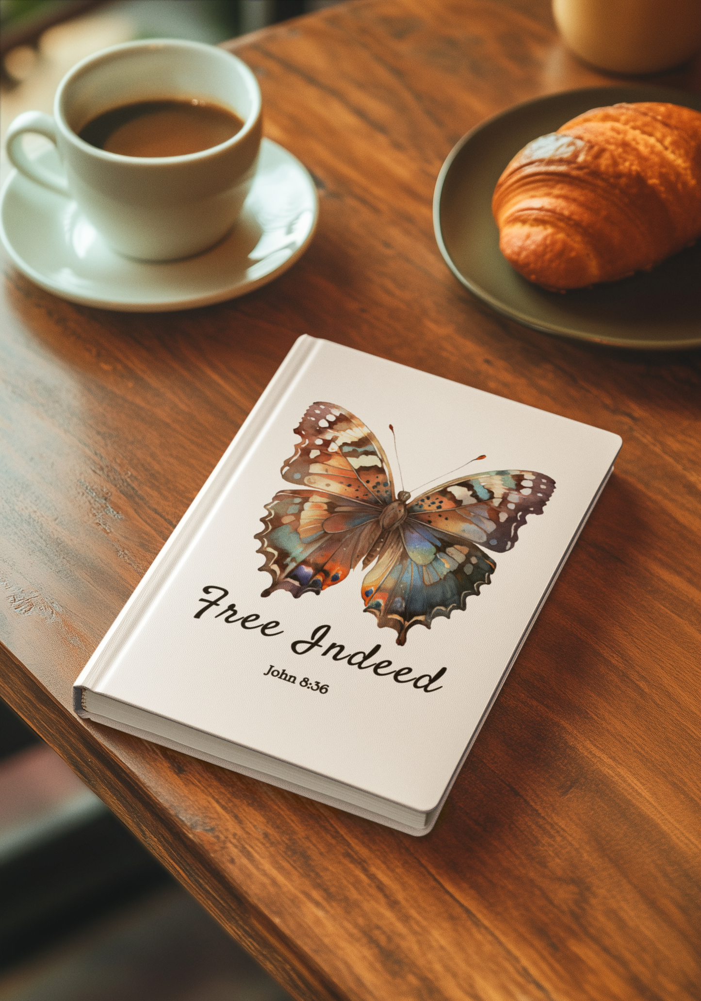 Inspirational Butterfly "Free Indeed" Hardcover Journal – A Beautiful Faith-Based Writing Companion for Reflection and Creativity