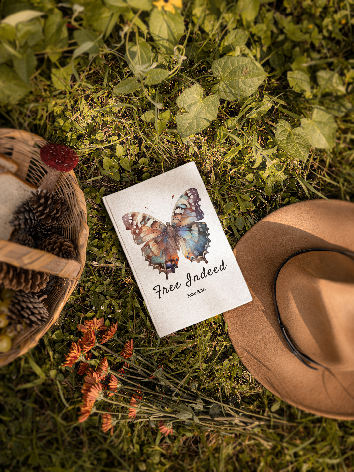 Inspirational Butterfly "Free Indeed" Hardcover Journal – A Beautiful Faith-Based Writing Companion for Reflection and Creativity
