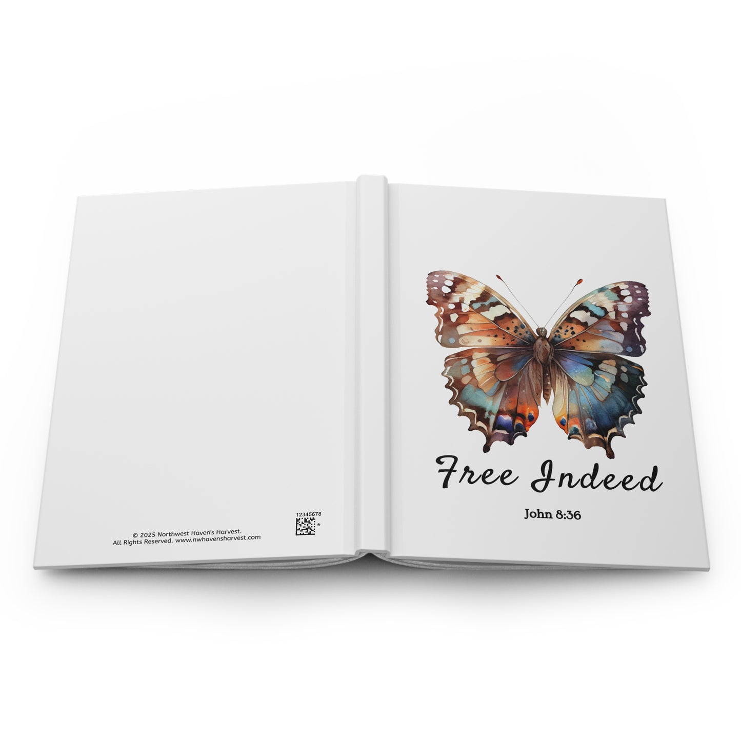 Inspirational Butterfly "Free Indeed" Hardcover Journal – A Beautiful Faith-Based Writing Companion for Reflection and Creativity