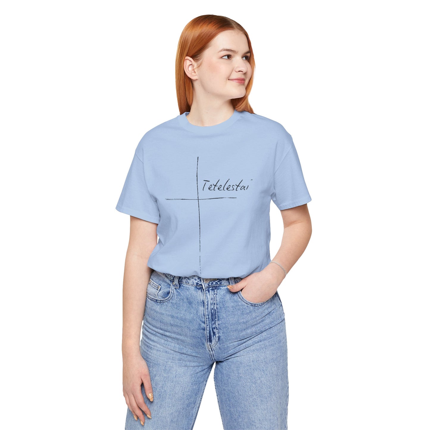 Tetelestai Cross Tee – Minimalist Christian Apparel | 'It Is Finished' Inspirational Faith Shirt