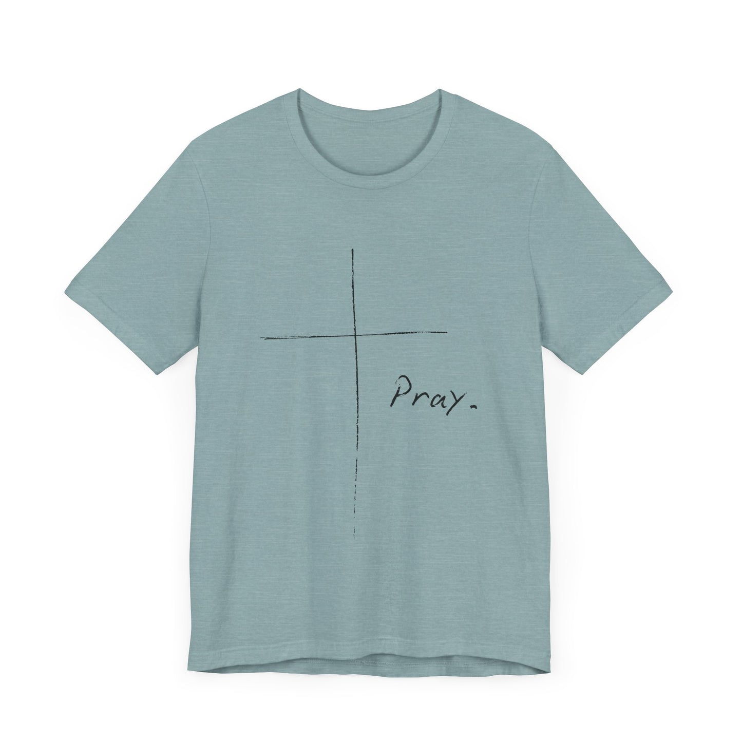"Pray" Cross Tee – Faithful Apparel Reflecting God's Call to Prayer by Northwest Haven's Harvest