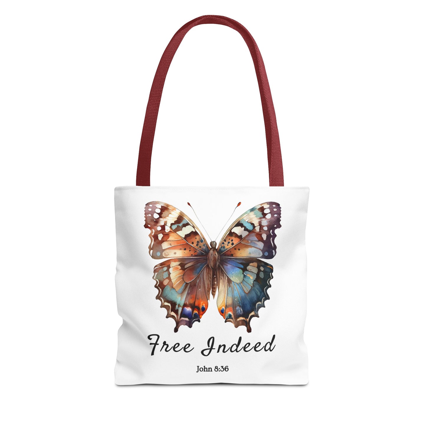 "Free Indeed Butterfly Tote Bag | Celebrate Faith and Freedom | Inspired by John 8:36" Design by Northwest Haven's Harvest"
