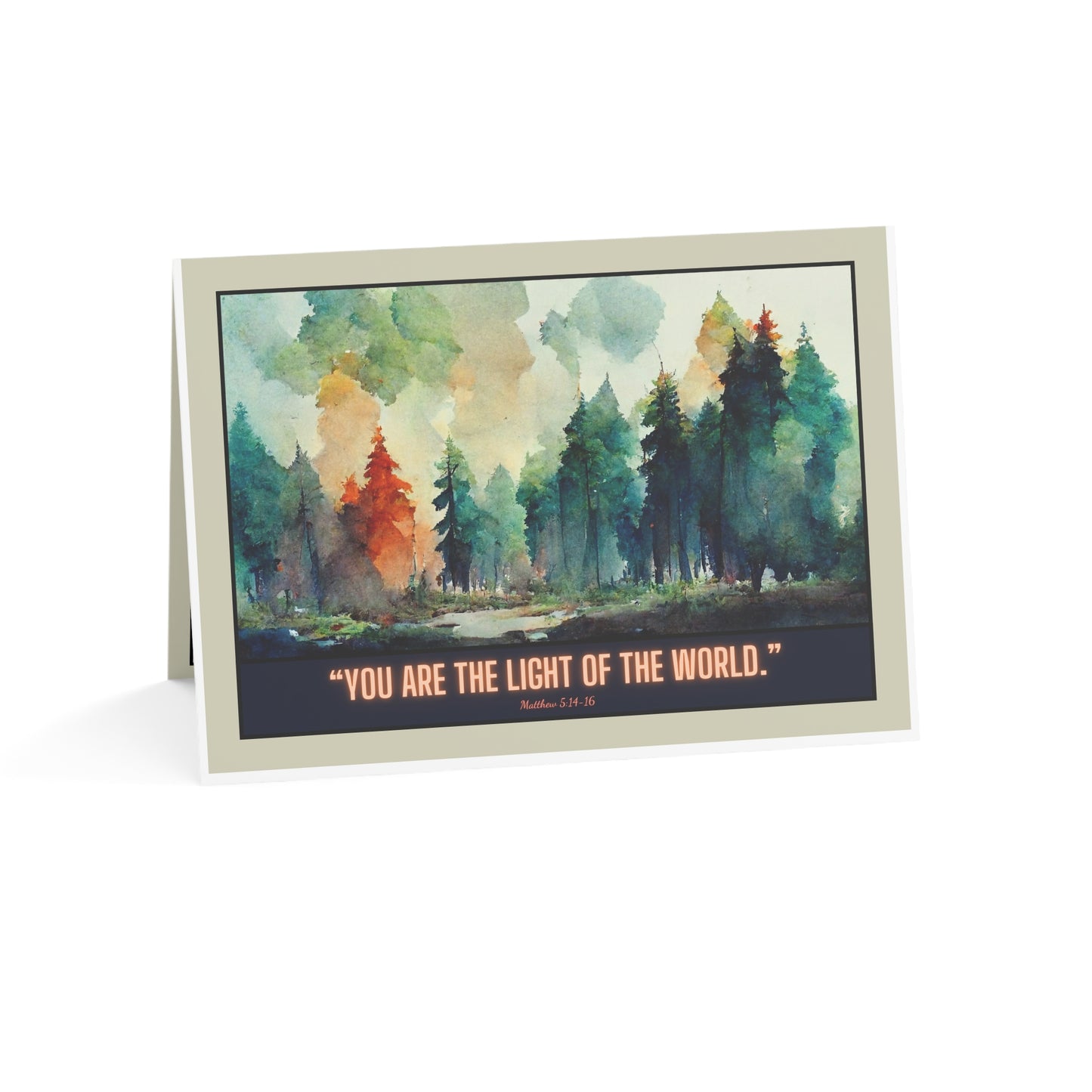 "Light of the World" Matthew 5:14-16 5x7 Greeting Card (Style 2)