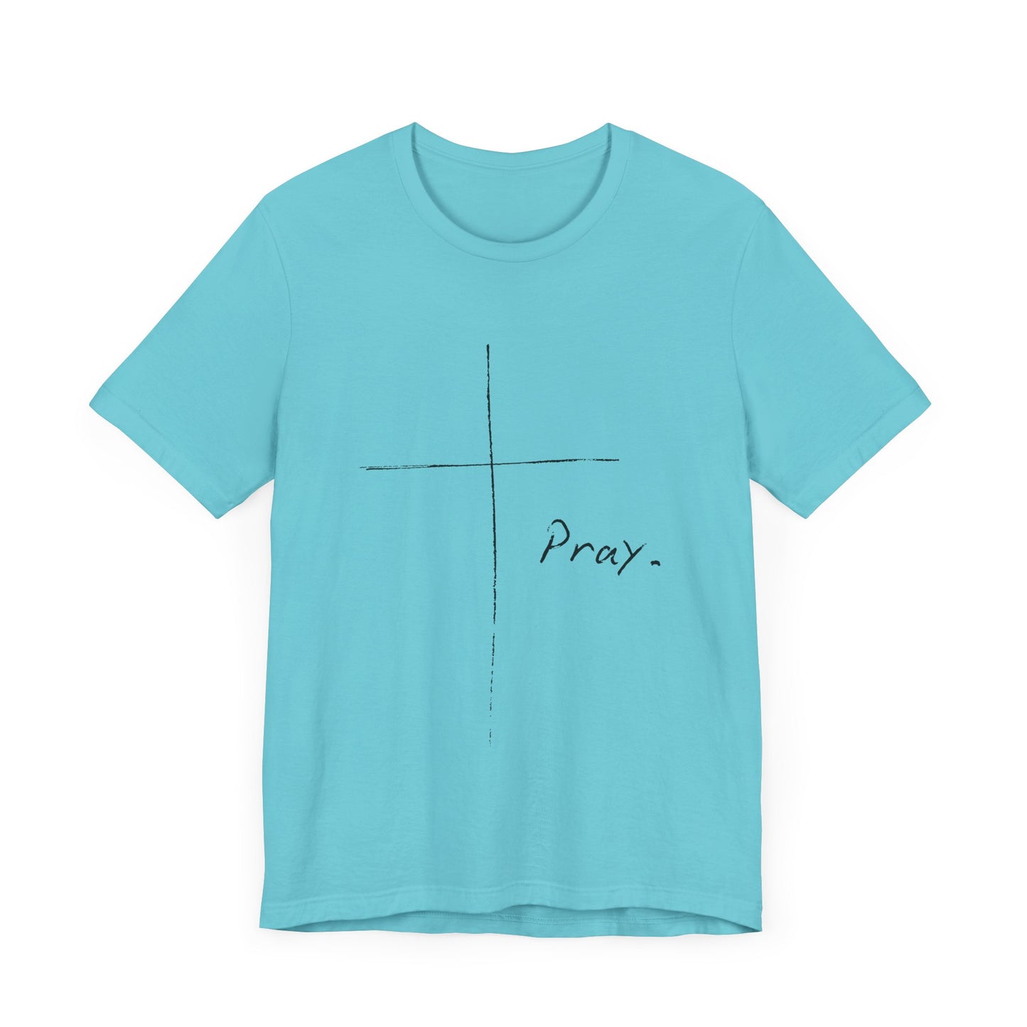 "Pray" Cross Tee – Faithful Apparel Reflecting God's Call to Prayer by Northwest Haven's Harvest