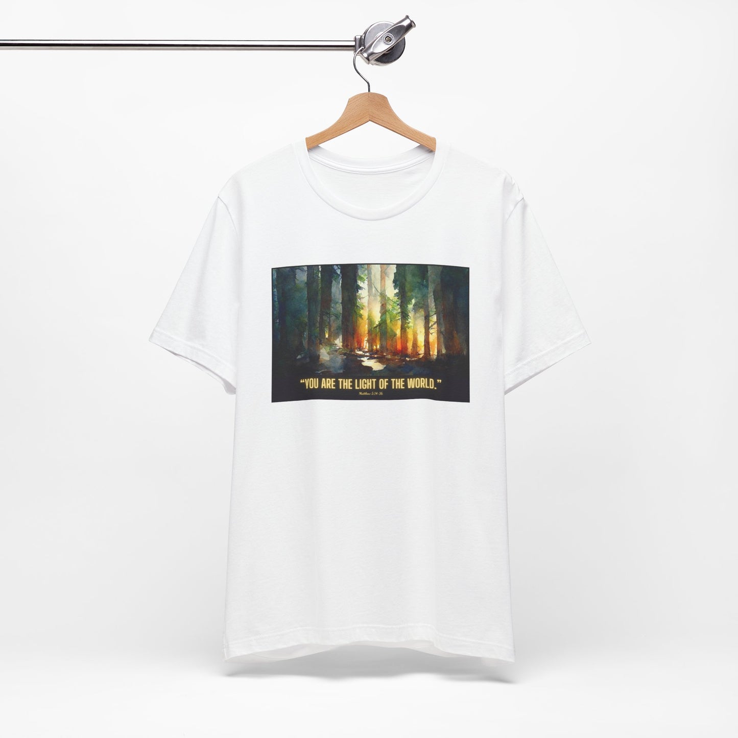 Christian Tee Shirt "Light of the World" Matthew 5:14-16 Unisex Jersey Short Sleeve Tee