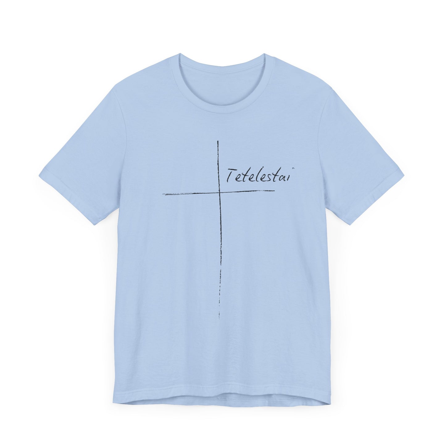 Tetelestai Cross Tee – Minimalist Christian Apparel | 'It Is Finished' Inspirational Faith Shirt