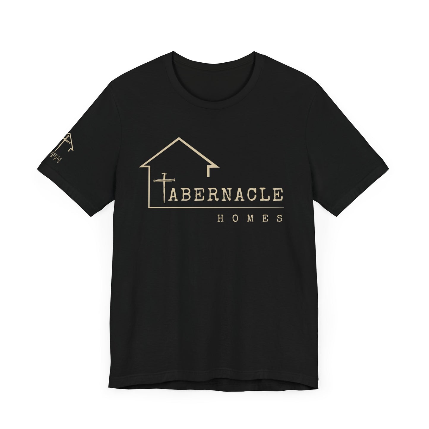 Modern Tee, Custom branded for your Company - Tabernacle Homes on front & sleeve