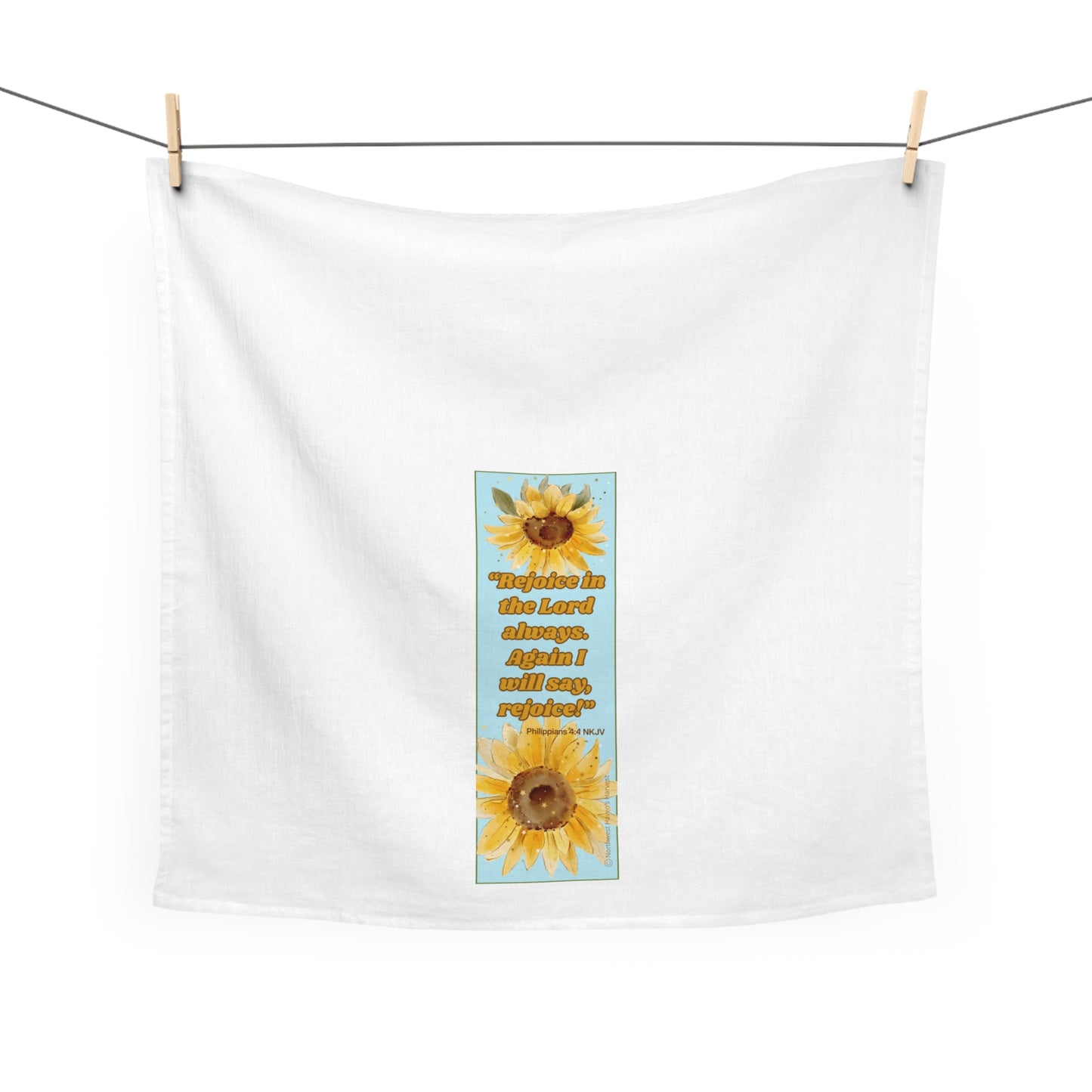 Inspirational Sunflower Tea Towel – Joyful Kitchen Decor with Scripture by Northwest Haven's Harvest