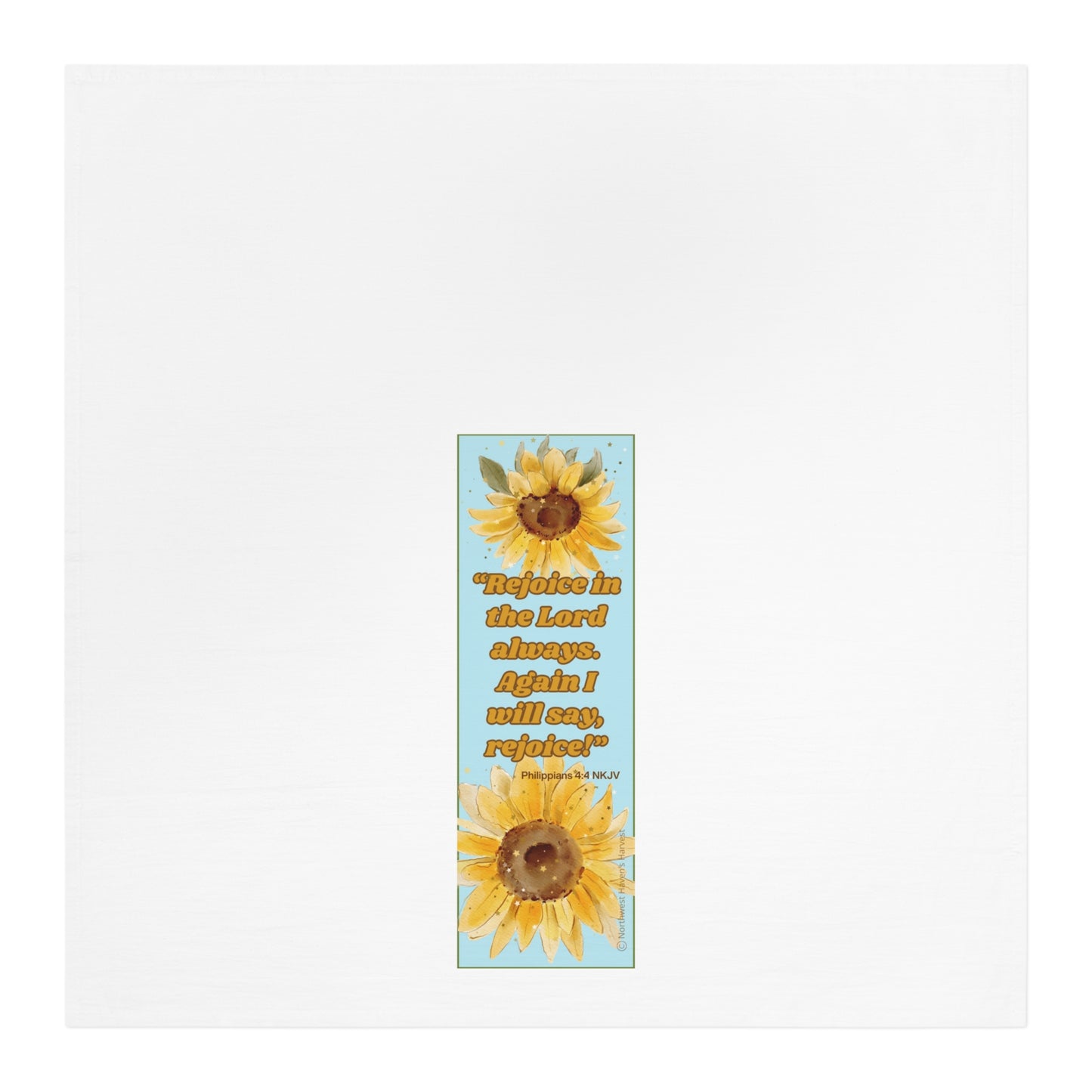 Inspirational Sunflower Tea Towel – Joyful Kitchen Decor with Scripture by Northwest Haven's Harvest