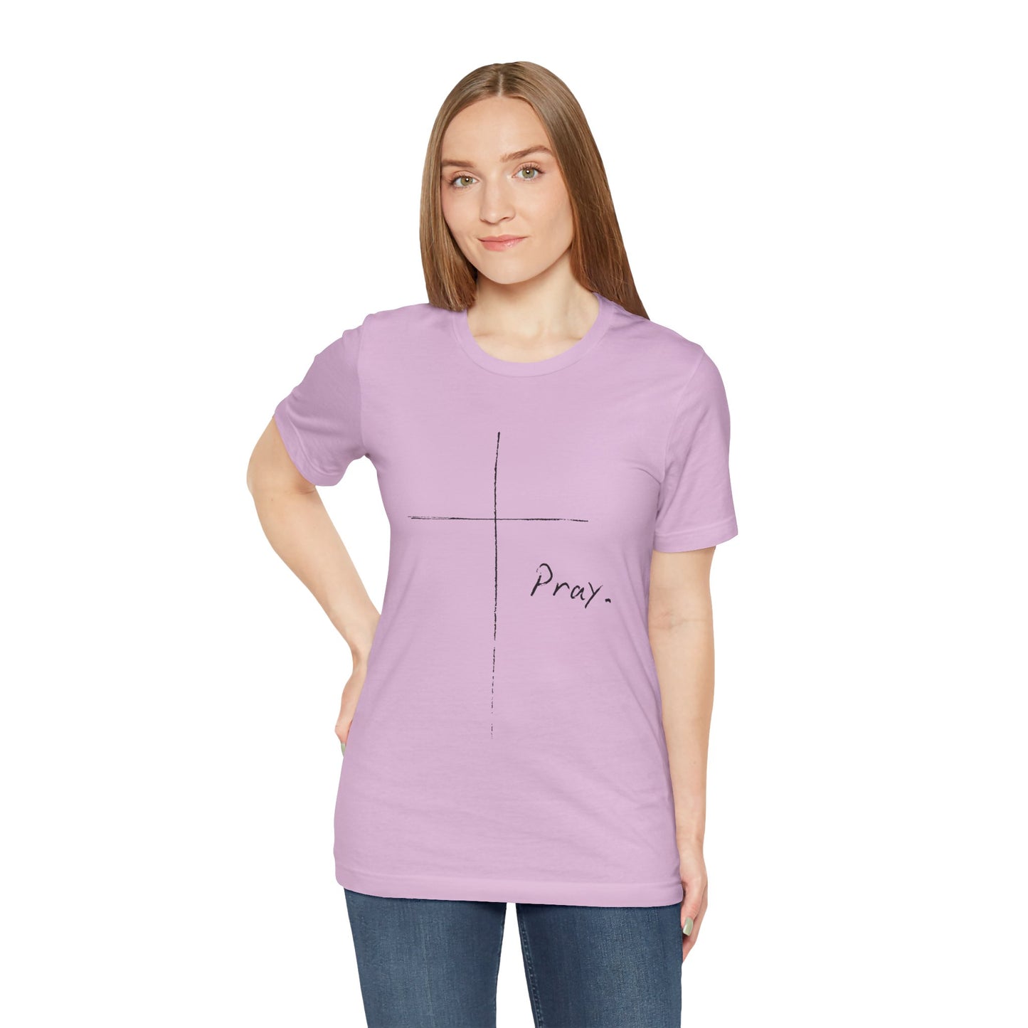 "Pray" Cross Tee – Faithful Apparel Reflecting God's Call to Prayer by Northwest Haven's Harvest