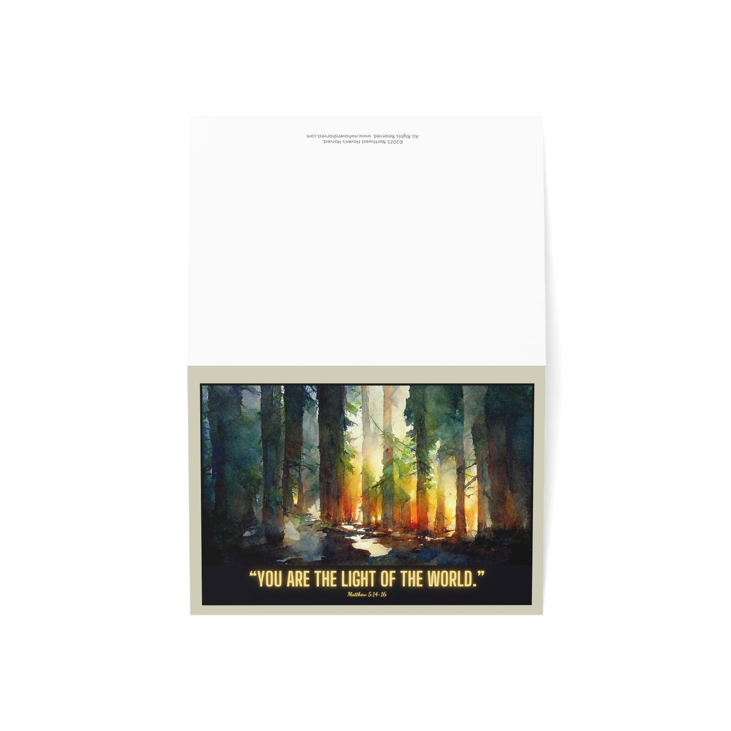 "Light of the World" Matthew 5:14-16 5x7 Greeting Card (Style 1)