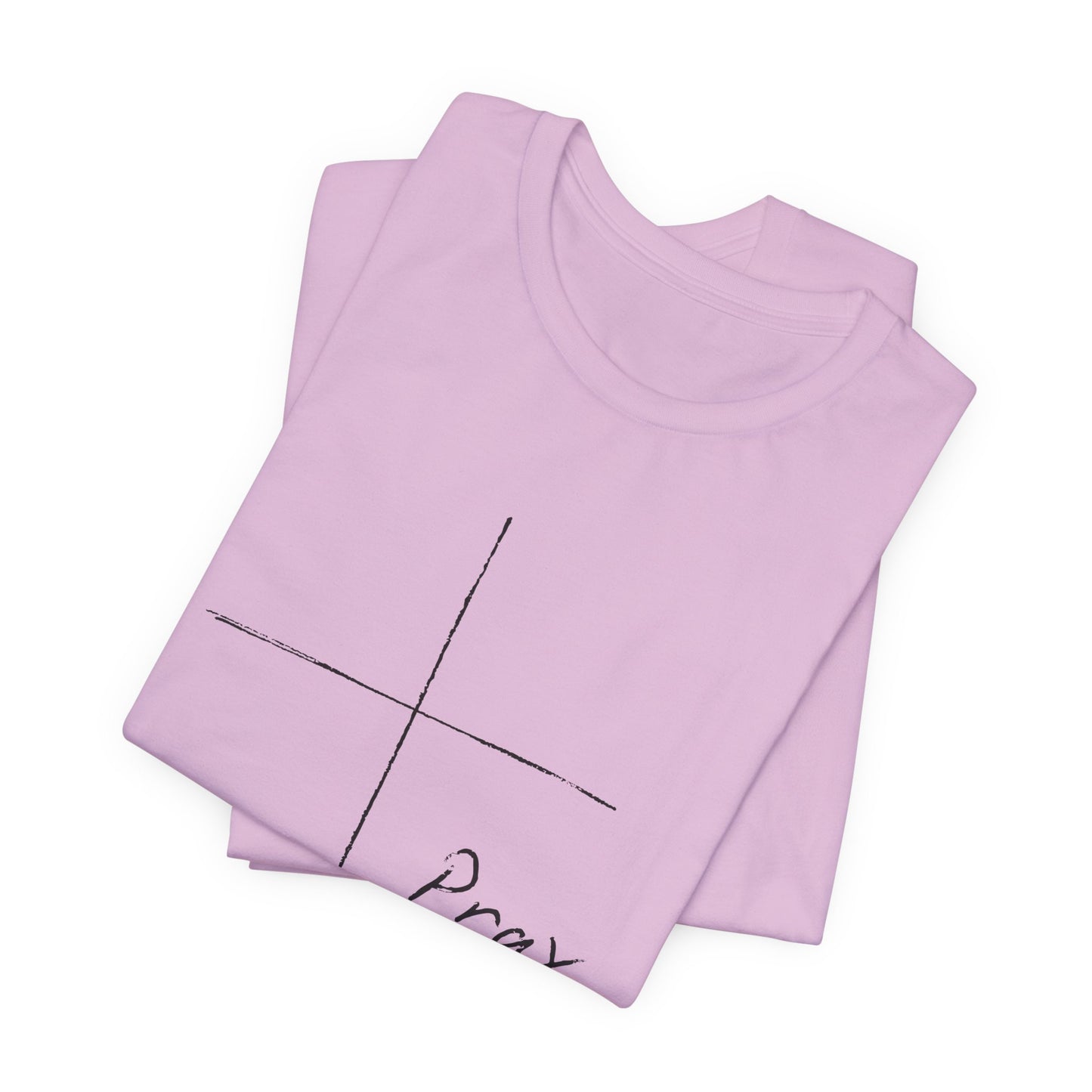 "Pray" Cross Tee – Faithful Apparel Reflecting God's Call to Prayer by Northwest Haven's Harvest