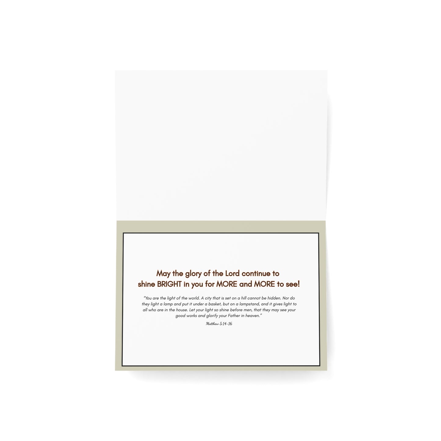 "Light of the World" Matthew 5:14-16 5x7 Greeting Card (Style 1)