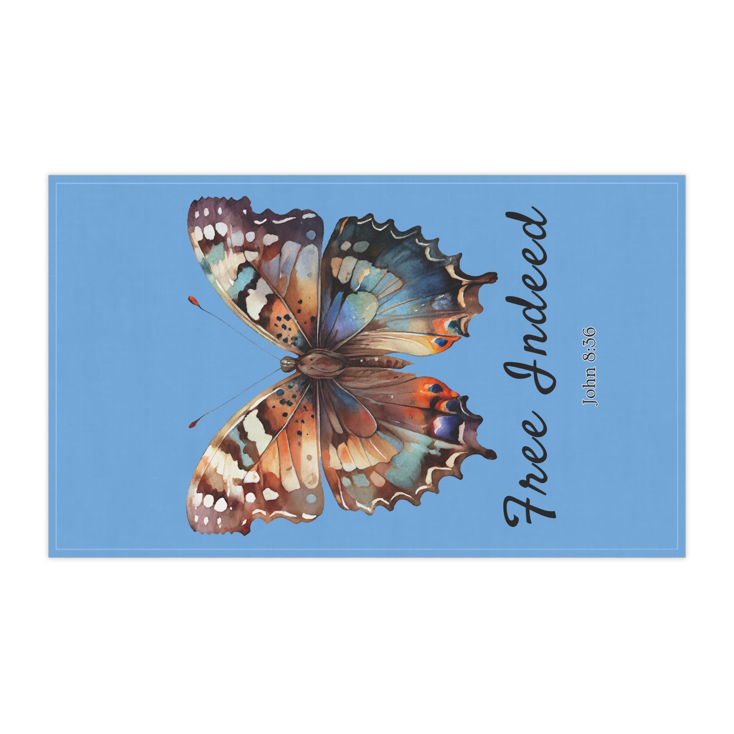 Inspirational Butterfly Tea Towels 18" x 30" with inspiration from John 8:36 scripture – Joyful Kitchen Decor by Northwest Haven's Harvest