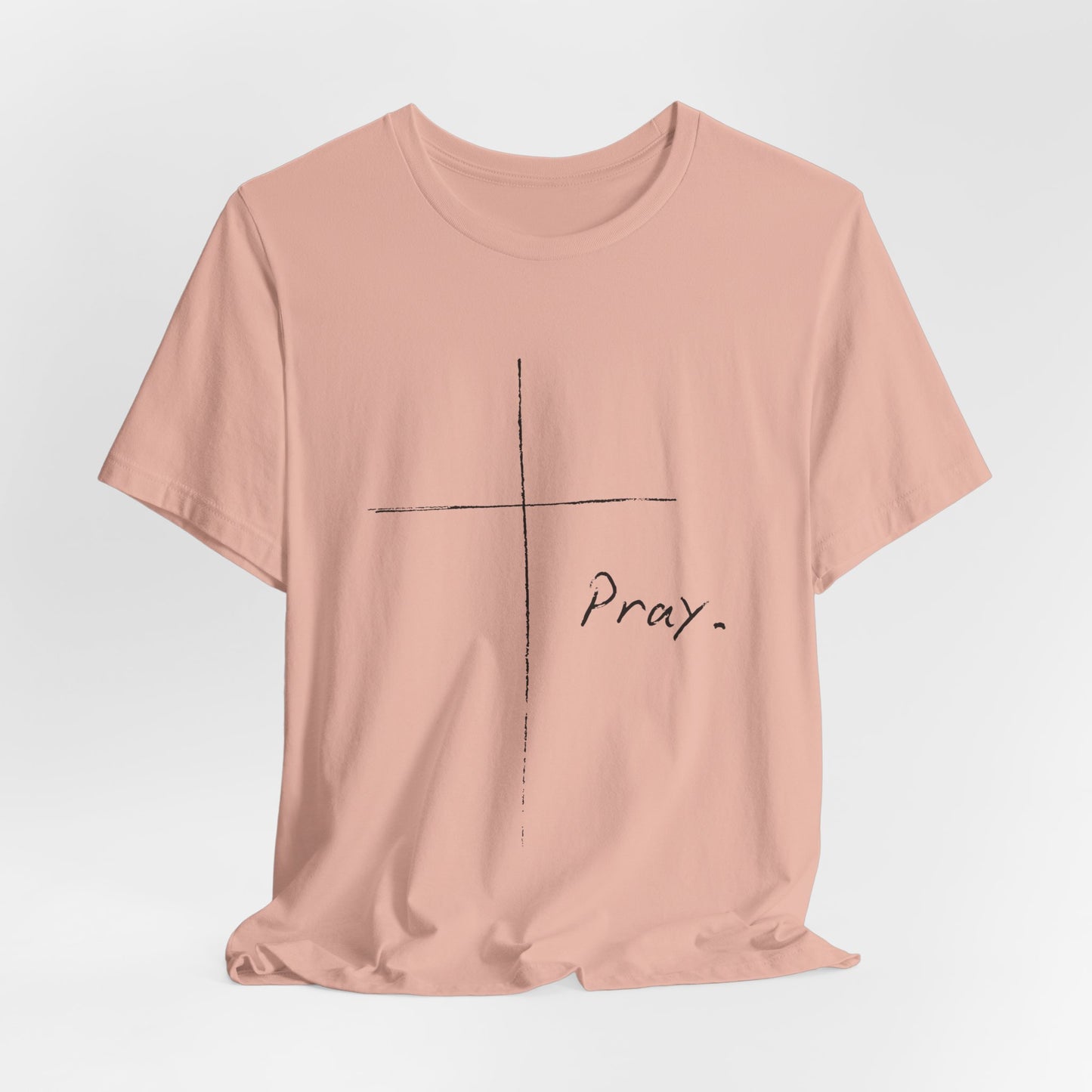 "Pray" Cross Tee – Faithful Apparel Reflecting God's Call to Prayer by Northwest Haven's Harvest
