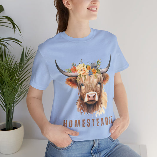 Highland Cow Shirt – Farm Life Tee for Homesteaders & Country Living | Christian Gift | Unisex Bella+Canvas T-Shirt