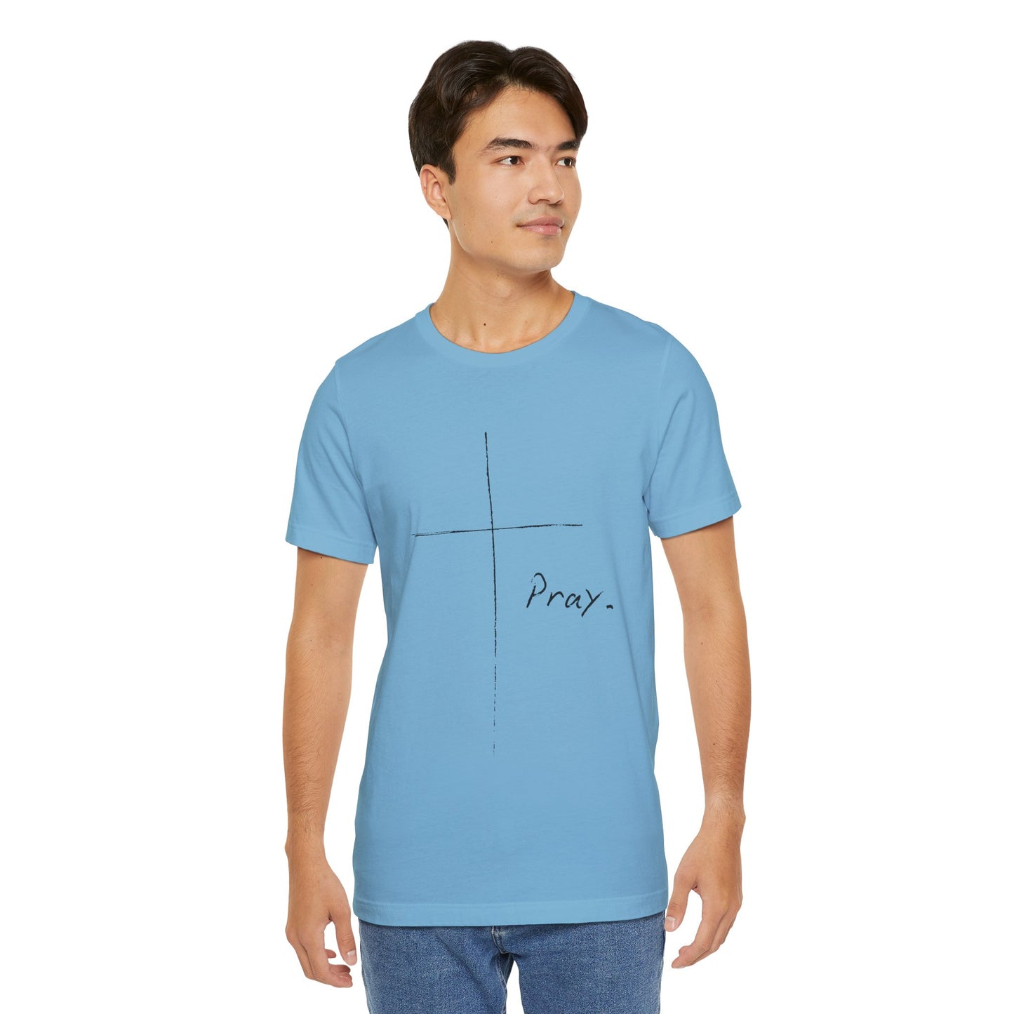 "Pray" Cross Tee – Faithful Apparel Reflecting God's Call to Prayer by Northwest Haven's Harvest