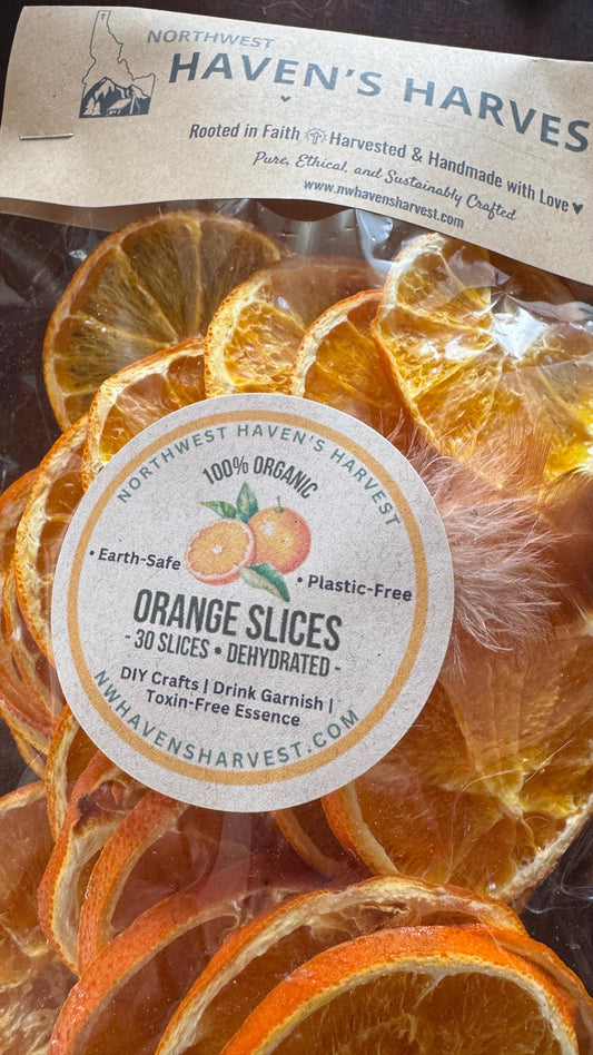 Organic Dried Orange Slices (30 Count) – Fall Decor, Cocktail Garnish, Potpourri, Holiday Crafts