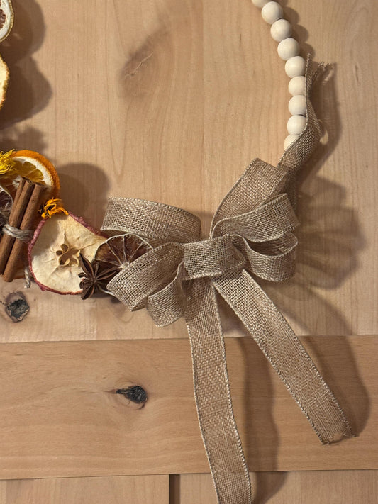 Organic Fall Wreath: Rustic Autumn Decor with Dried Citrus & Pinecones