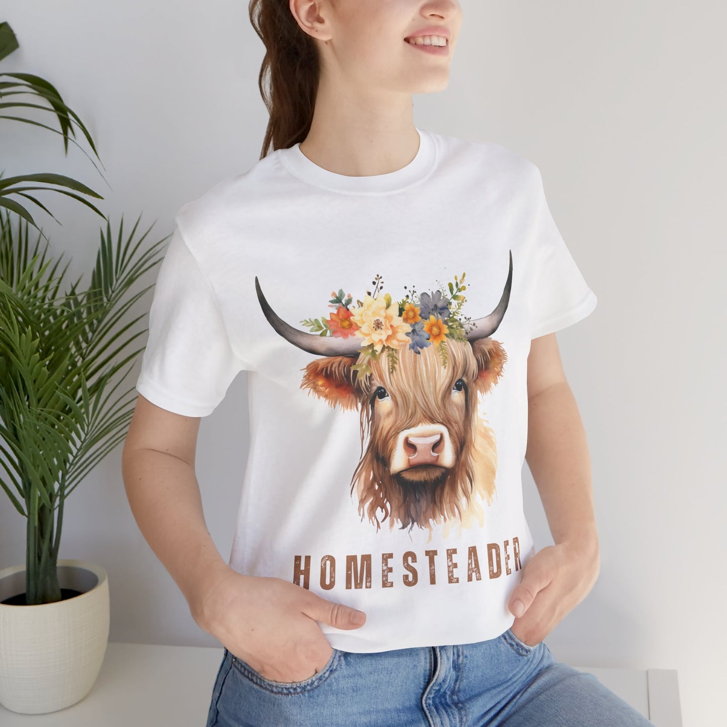 Highland Cow Shirt – Farm Life Tee for Homesteaders & Country Living | Christian Gift | Unisex Bella+Canvas T-Shirt