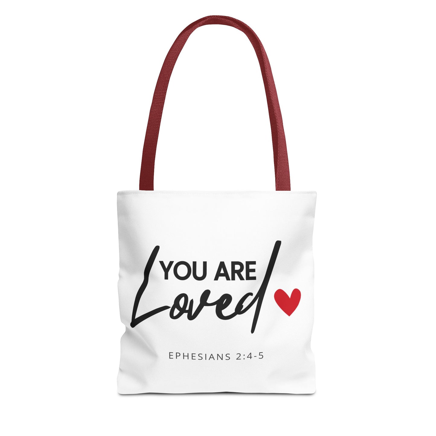 Christian Inspirational 'You are loved' (Ephesians 2:4-5) Tote Bag