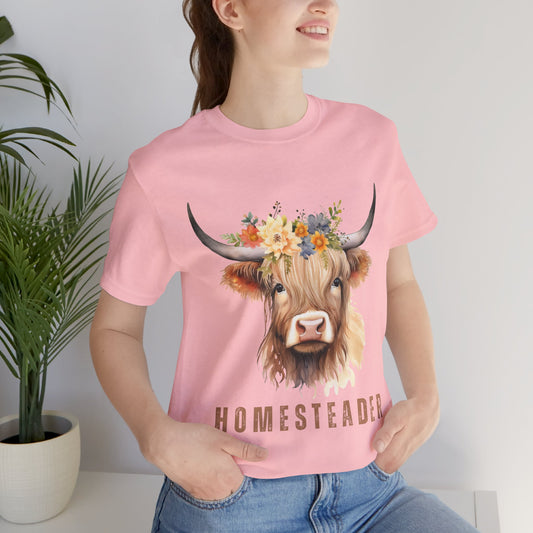 Highland Cow Shirt – Farm Life Tee for Homesteaders & Country Living | Christian Gift | Unisex Bella+Canvas T-Shirt