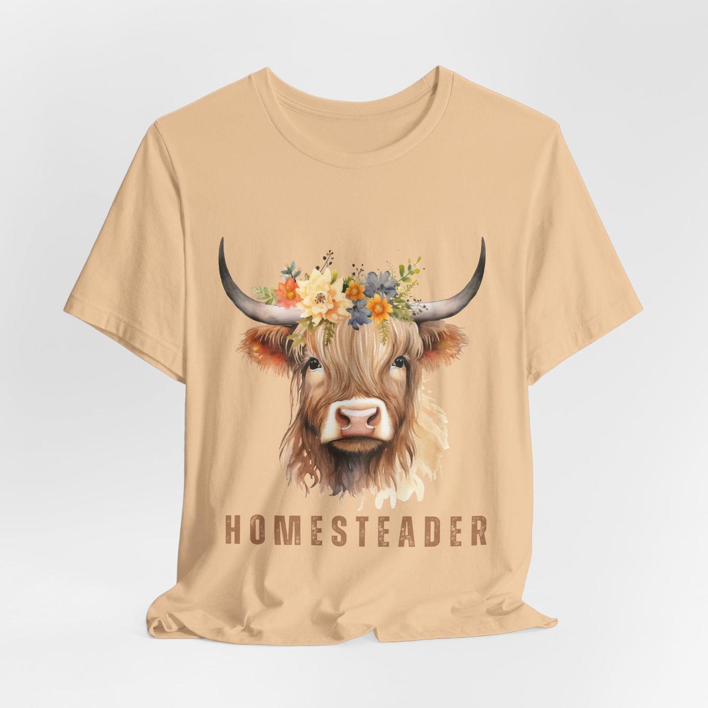 Highland Cow Shirt – Farm Life Tee for Homesteaders & Country Living | Christian Gift | Unisex Bella+Canvas T-Shirt