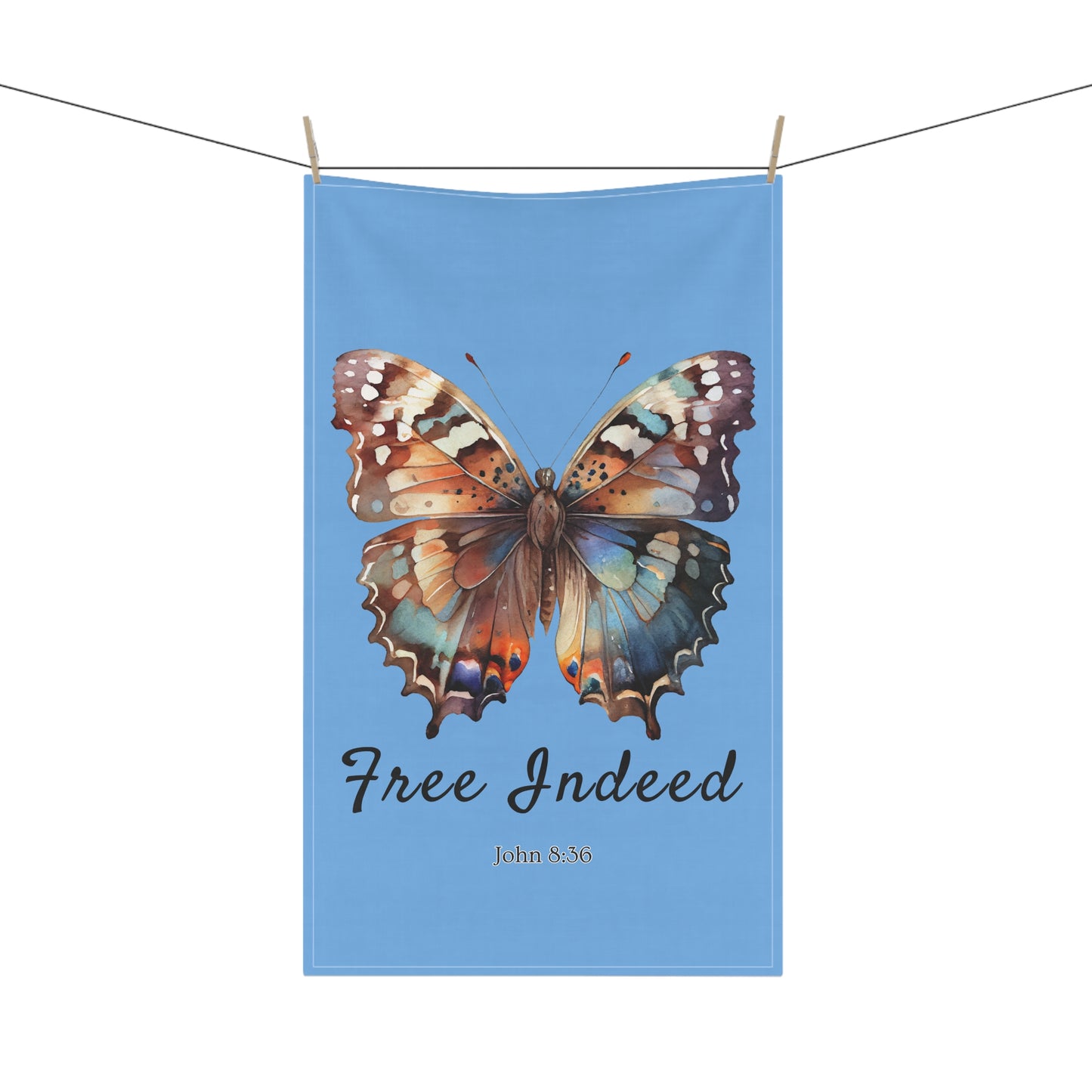 Inspirational Butterfly Tea Towels 18" x 30" with inspiration from John 8:36 scripture – Joyful Kitchen Decor by Northwest Haven's Harvest