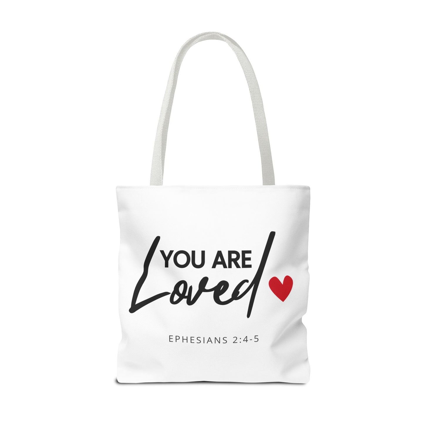 Christian Inspirational 'You are loved' (Ephesians 2:4-5) Tote Bag